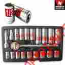 02492a Neiko 21pc 3 8 Drive Hi-viz Socket Set Sae Auto Mechanic Automotive Shop Hand Tools 837013024927