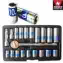 02493a Neiko 21pc 3 8 Dr Hi-viz Socket Set Mm Metric Auto Mechanic Automotive Hand Tools 837013024934