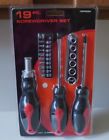 16pm025 Screwdriver Set Ratchet Handle Drive Sockets Tips Peices New Sealed