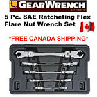 89100 5 Flex Sae Piece Ratcheting Wrench Nut Set Flare Gearwrench -