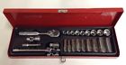 52134 Piece Professional 8 Socket Set Red 3 Drive Box Proto " Tool 22 Fractional