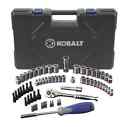 86751 63-pc Kobalt Standard Metric Mechanics Tool Set With Hard Case Sockets Ratchets