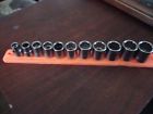 9mm-19mm Craftsman Socket Set Shallow 3 8 Drive 11 Piece 12 Point Metric Used