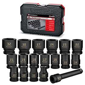 940838 Alc 18 Piece Metric Impact Socket Set 1/2 Inch Drive 5