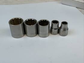 11206 Allen 5pc 3/8 Drive 12pt Sae Sockets 5/16m Inch - 3/4max. Usa Gray