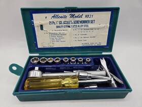 Nb21 Allenite Tools Model 21 Pc Dr. Socket And Screwdriver Set Chrome Plated Alloy Steel