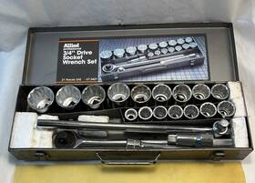47-3421 Allied Vintage Profess 3/4 Inch Drive Socket Wrench Set - 2 Ratchet