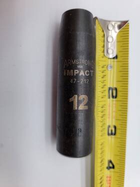 47-212 Armstrong Tools 12mm 1/2 Inch Drive 6 Point Deep Impact Socket Usa