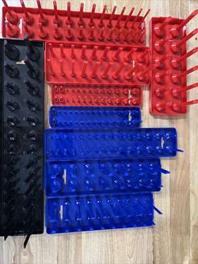Bspsh2s Calhawk 5 Socket Holder Set 1/4 Inch 3/8 1/2 Drive Tray Organizer Standard Wall Mount