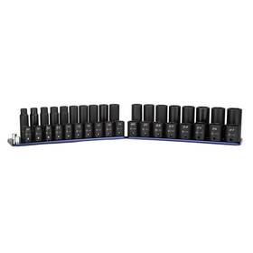 36-pie Capri Tools 886352550048 1/2 Inch Drive Shallow And Deep Impact Socket Set Metric 10 To 27 Mm
