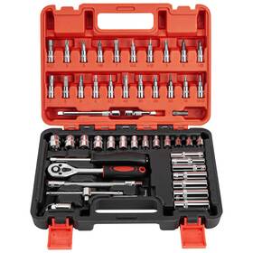 Cartman 943536320942 53 Pieces 1/4 Inch Drive Socket Ratchet Wrench Tool Set With Bit M