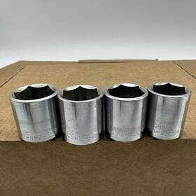 1228h Challenger By Proto 4pc 3/8 Drive 6pt Sae Socket Set Usa 7/8 Inch 13/16 3/4 11/16 Euc