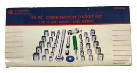 M-0301sl Champion 40 Piece Combination Socket Set 3/8 Inch And 1/4 Drive Sae Metric
