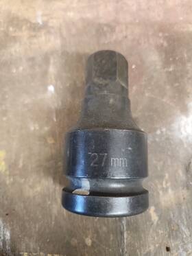 4927m Chicago Pneumatic 27mm Impact Hex Bit Socket 1 Inch Drive 102mm Length Cp Lightly Used