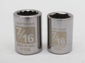 34633 Craftsman 34597 3/8 Inch And 1/4 Drive 7/16 12 6 Pt Socket Set Of 2 Model