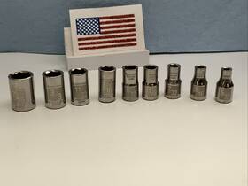 Craftsman 433501 1/4 Drive 9pc 6pt Sae Sockets - Laser Marked 5/32 Inch 7/16 Usa