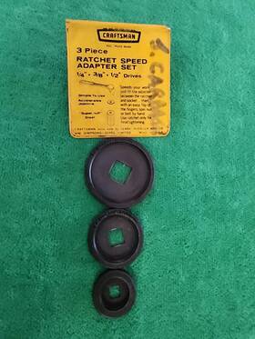 44191 Craftsman 3pc Ratchet Speed Adapter Set 1/4 3/8 And 1/2 Inch Model Made In Usa