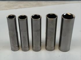 44408 Craftsman 44404 44405 44406 44407 5pc 1/4 Drive Deep 6pt Metric Sockets 7mm - 11mm G2 Usa