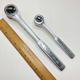 43788 Craftsman 44977 Vintage 1/2 Inch And 3/8 Drive Qr Thumbwheel Socket Ratchet Wrench Set Usa