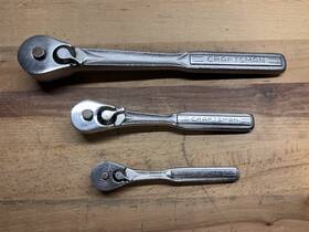 V-43185 Craftsman 44985 -v-43784 -v-43185 Set 3 -v- Socket Ratchets 1/2 Inch 3/8 1/4 Drive Usa 43784 43185
