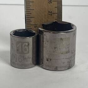 45858 Craftsman 3/8 Inch Drive 16mm 22mm Shallow Chrome Socket Inverted G2d Series Usa