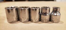 Craftsman 753807931724 V Series 3/8 Drive 5 Piece 8 Pt Point Sae Inch Square Star Box Socket