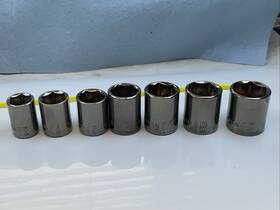 Craftsman 81-274 7pc 3/8 Drive 6pt Metric Sockets Gm Series 12 14-19mm Yellow