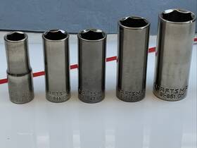 Craftsman 81-844 5pc 3/8 Drive 6pt Metric Sockets Gm Series 10 12 13 15 17mm Red