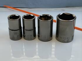 Craftsman 81-893 4pc 1/2 Drive 6pt Metric Sockets 14 15 18 22mm Gm Series -orange