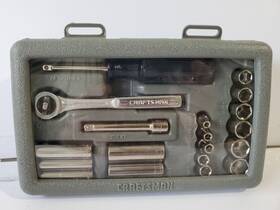 9-34801 Craftsman 19pc 1/4 Inch Drive Metric Socket Wrench Set In Carry Case