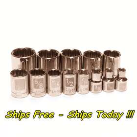 93191 Craftsman 13pc 3/8 Drive 12pt Point Sae Inch Std Laser Etch Easy Read Socket Set