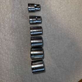 Bint550 Craftsman Lot Of 6 Vintage 12pt 3/8 Inch Drive Shallow Sockets V Series Usa