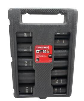 Cmp104749 Craftsman Cmmt15886 12pc 1/2 Inch Sae 6-point Impact Socket Set - Cmt15886