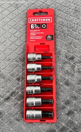 Cmmt34448-42674-79 Craftsman Cmmt34448 6 Pc. Metric 3/8 Inch Drive Pt. Hex Bit Socket Set #cmmt34448-42674-79