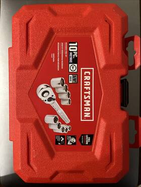 Cmmt34554 Craftsman New Assorted 72 Tooth 3/8 Inch Drive Metric 6 Point Socket 10 Pc