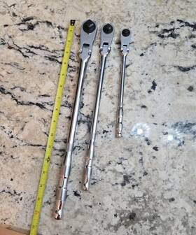 Cmmt86505v Craftsman V-series Extra Long Flex Head Ratchet 3pc Set 1/4 Inch 3/8 1/2