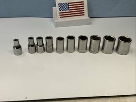 Craftsman G-43506 1/4 Drive 10pc 6pt Metric Inch G Sockets 4-13mm Usa