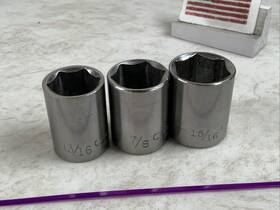 G-44065 Craftsman 3pc 1/2 Drive 6pt Inch G Sockets 13/16 7/8 15/16 Usa - Purple