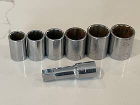 Vv-47515 Craftsman 7pc 1/2 Drive 12pt Sae Sockets 11/16 3/4 13/16 15/16 1 1-1/16in Usa