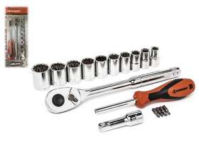 Csws11c Crescent 17 Piece 1/2 Inch Drive 12 Point Sae Mechanics Tool Set