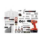 Decker Carrying Tool Set Black 133pc Sockets Wrenches Mechanics Garage Case