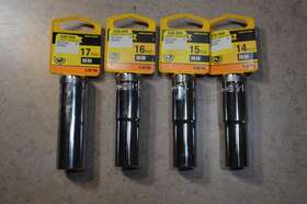 74-544d Dewalt Tools 4pc 1/2 Inch Drive 12pt Metric Deepwell Socket Set 14mm To 17mm