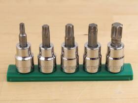 Duralast 099575606007 3/8 Inch Drive Torx Bit Socket Set 5 Piece T25 T40 T45 T50 T55