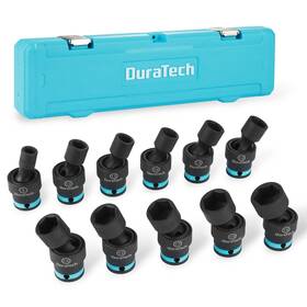 Duratech 820909795520 3/8 Inch Drive Impact Swivel Socket Set 11-piece Shallow Wobble Metr