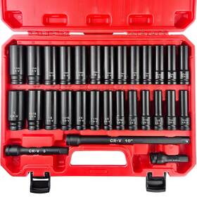 Eaceliy 974831041348 29pcs 1/2 Inch Socket Set Drive Deep Impact Including 3 5 10 I