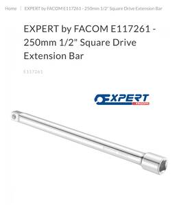E117261 Expert By Facom 10 Inch 1/2 Drive Socket / Ratchet Extension