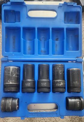 B00064chfq Grey Pneumatic 1in Drive Truck Wheel Socket Set 7 Pieces