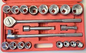 Grip 643845643430 21 Pc 3/4 Inch Drive Socket Set Jumbo Ratchet Wrench Extension Sockets Sae Standard