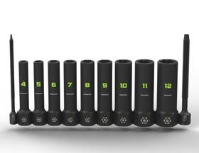 Grip Edge 840348902624 Gripedge Tools 9-pc - 1/4ftft Drive Deep Metric Rpt Socket Extractor Set Si