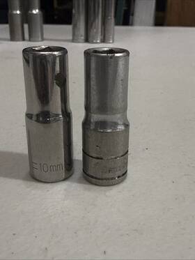 22610 Husky 2 3/8 Inch Drive 10mm 6 Point Deep Sockets Vintage